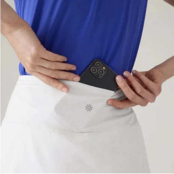 Athleta Fairway High Waist Golf Tennis Skort 16" UPF 50+ Medium White 657539 EUC - Picture 3 of 9